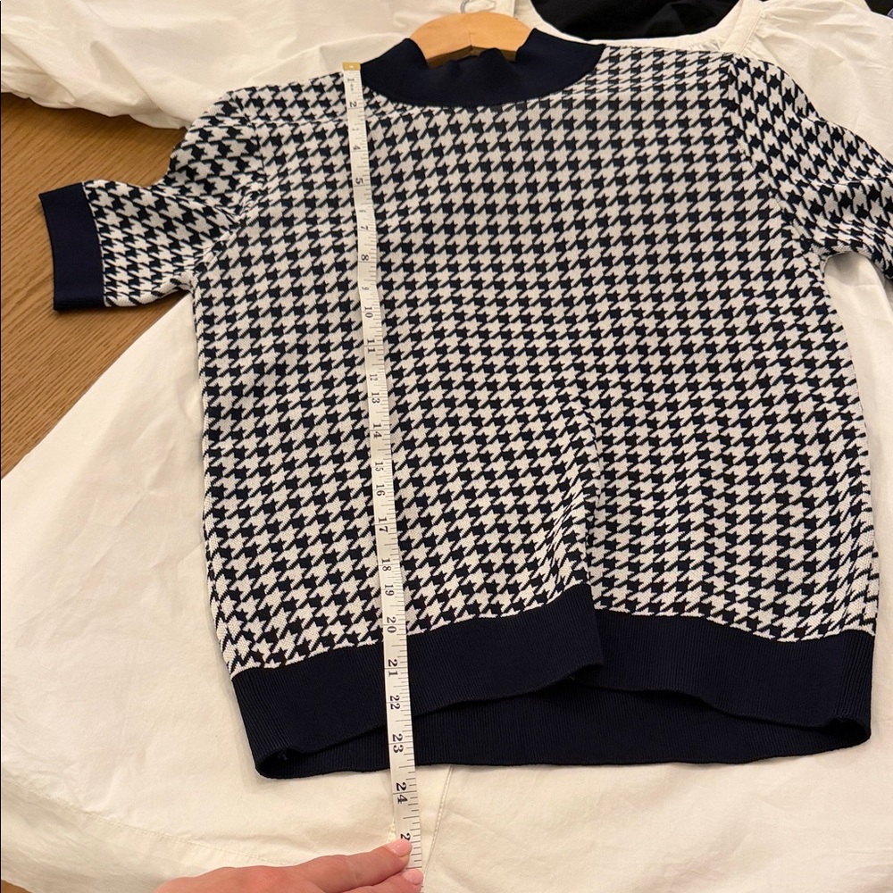 BOSS Faryna Houndstooth Check Short Sleeve Sweater - Picture 11 of 11